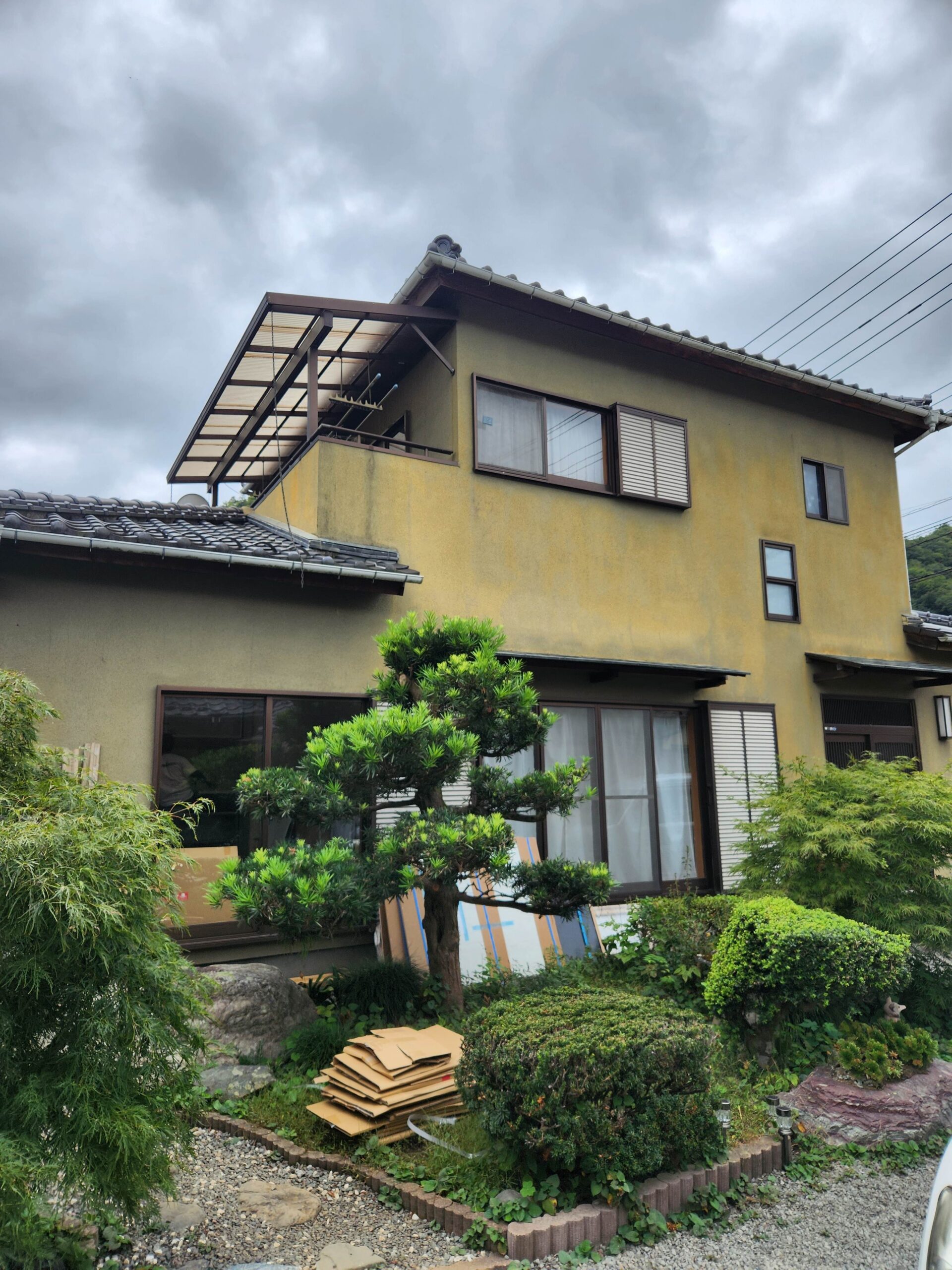 ベランダ屋根ポリカ波交換 樋交換